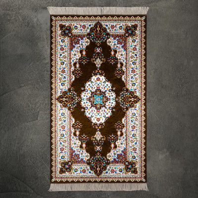 The Premium Blossom Prayer Mat in brown color. #color_brown